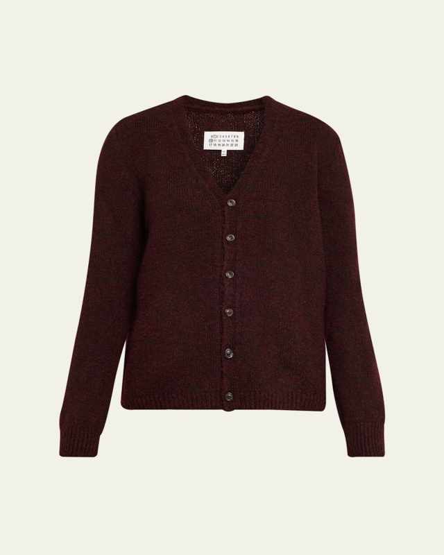 Two-Toned Knit V-Neck Cardigan